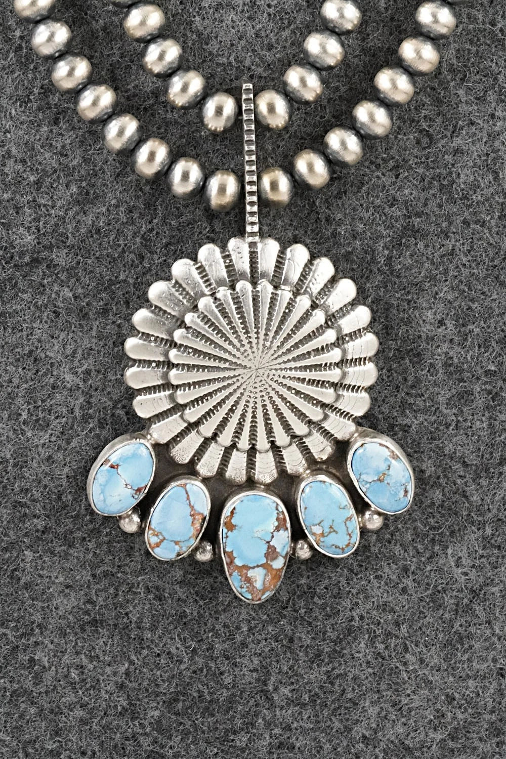 Turquoise & Sterling Silver Necklace - Tom Lewis