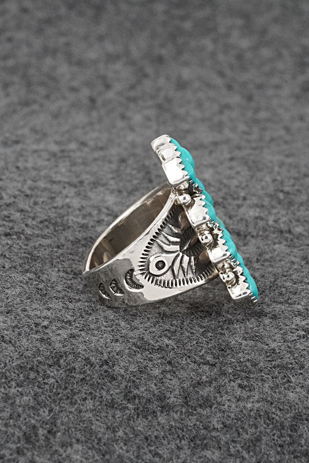 Turquoise & Sterling Silver Ring - Verley Betone - Size 6.5