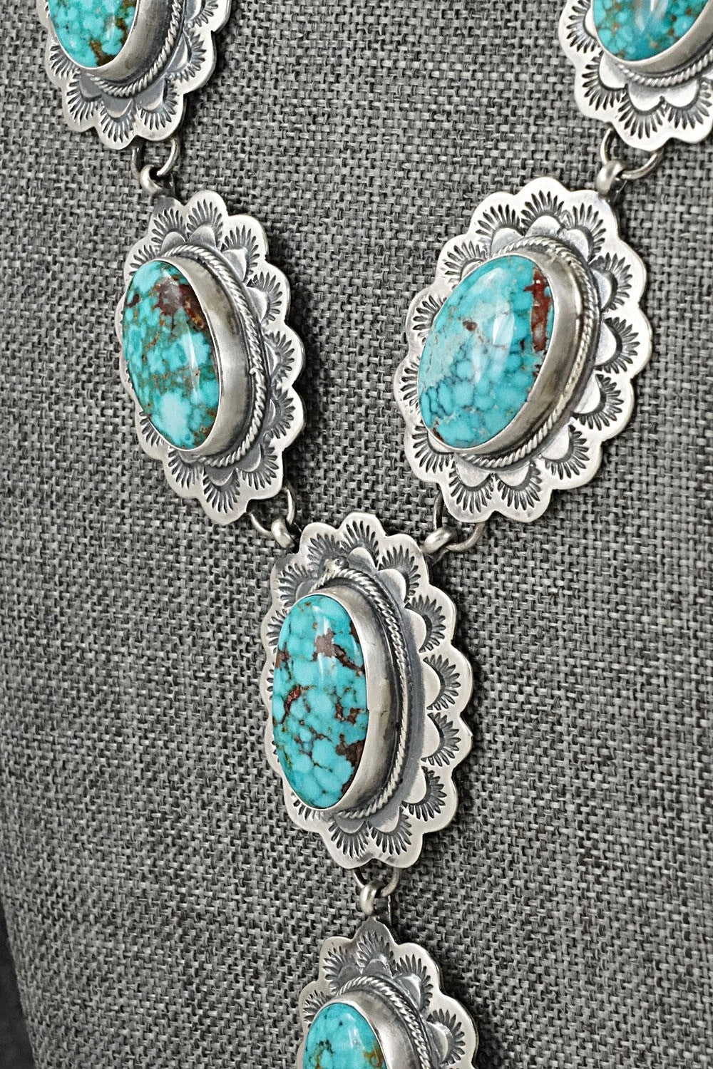 Turquoise & Sterling Silver Necklace and Earrings Set - Bob Becenti