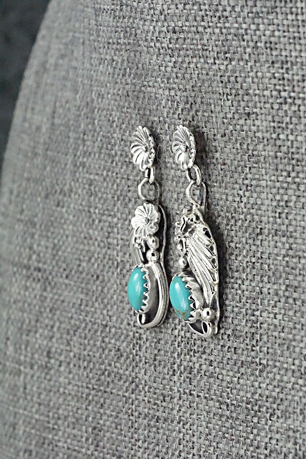 Turquoise & Sterling Silver Earrings - Verley Betone