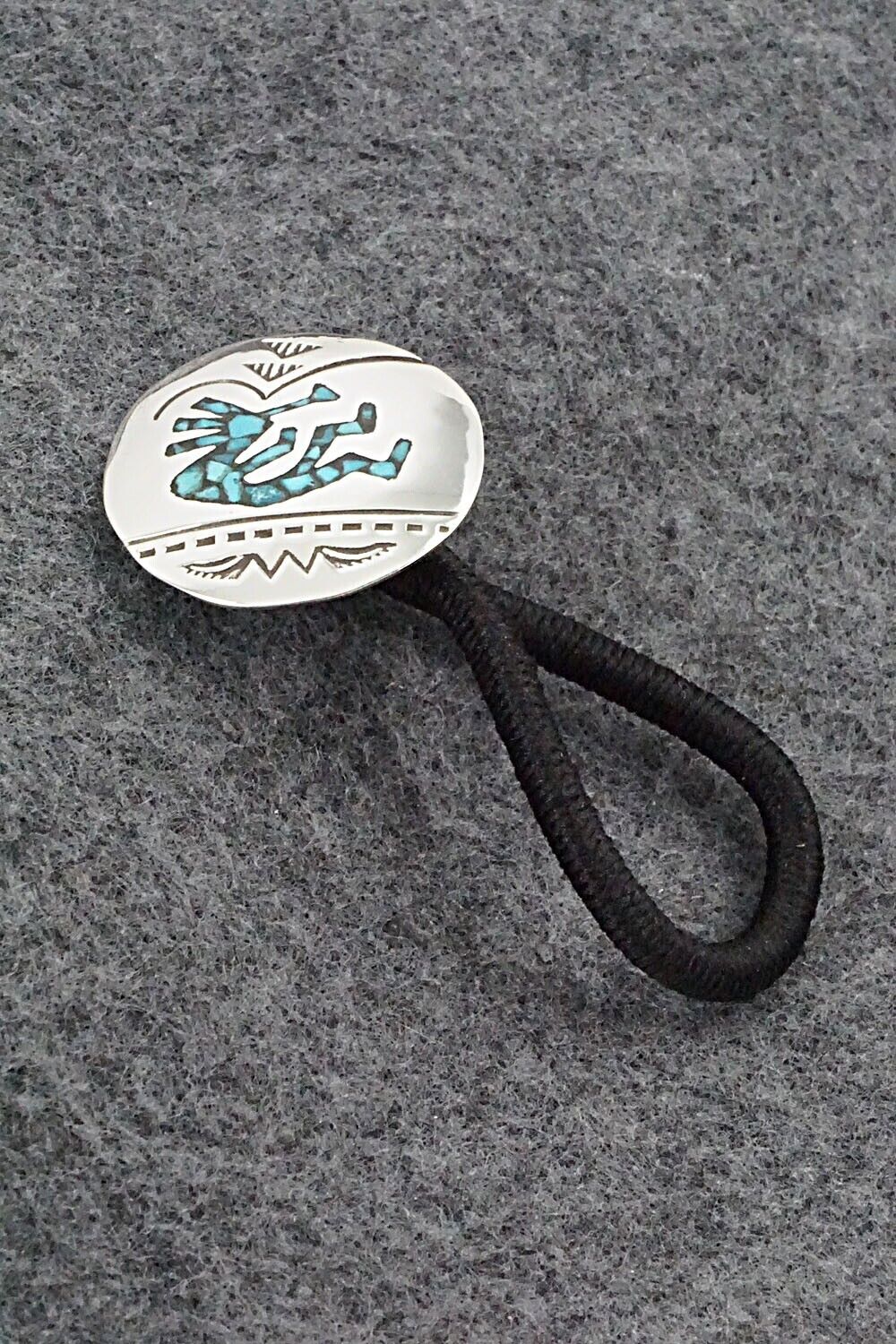 Turquoise & Sterling Silver Hair Tie - Joleen Yazzie