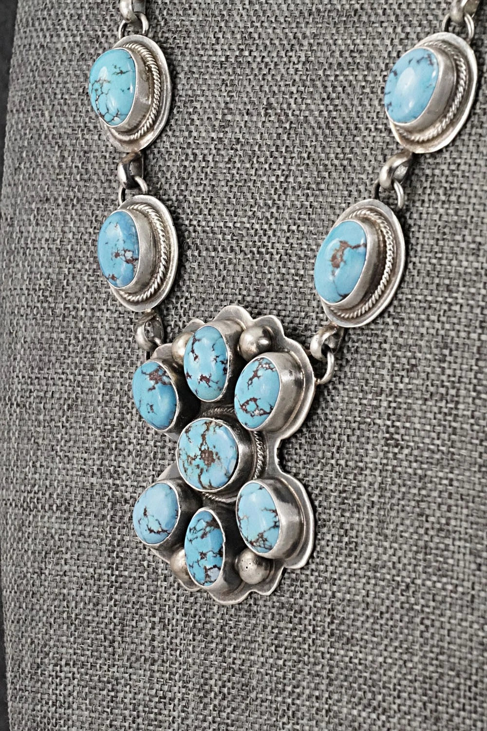 Turquoise & Sterling Silver Necklace and Earrings Set - Kathleen Livingston