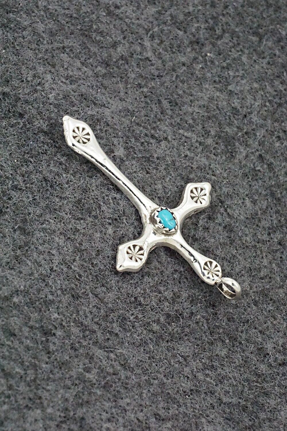 Turquoise & Sterling Silver Pendant - Thomas Johnson