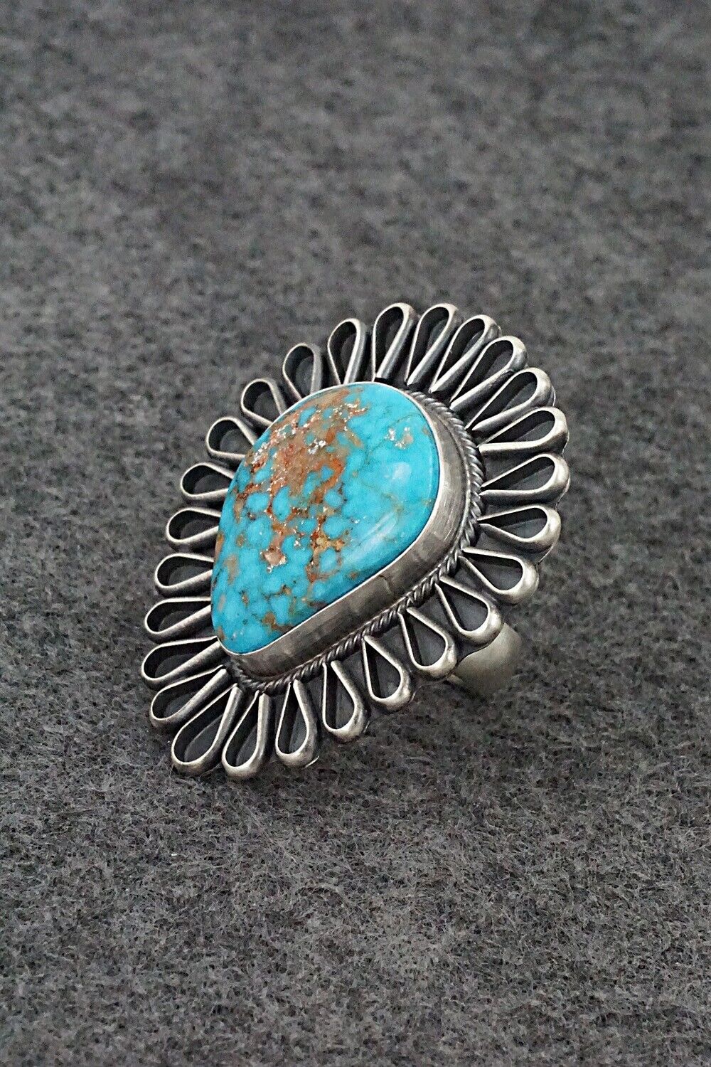 Turquoise & Sterling Silver Ring - Darrin Livingston - Size 8