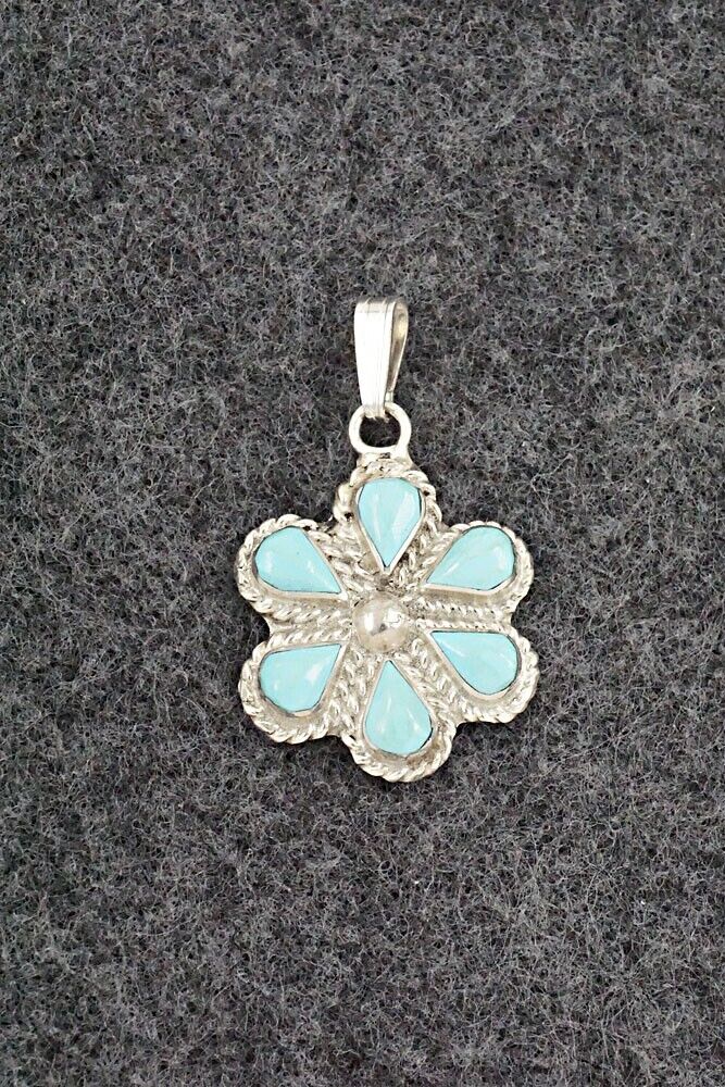 Turquoise & Sterling Silver Pendant - Gina Dosedo
