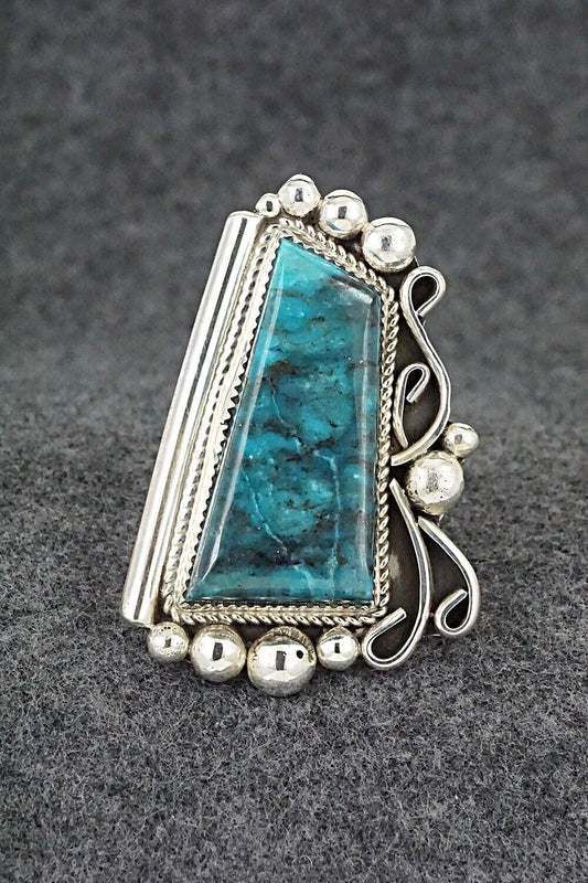 Turquoise and Sterling Silver Ring - Ray Nez - Size 9 (Adj.)