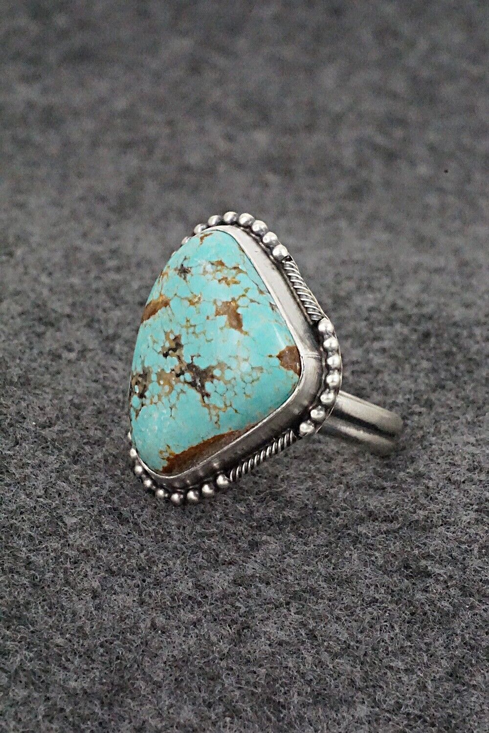 Turquoise & Sterling Silver Ring - Jameson Garcia - Size 9 Adj.
