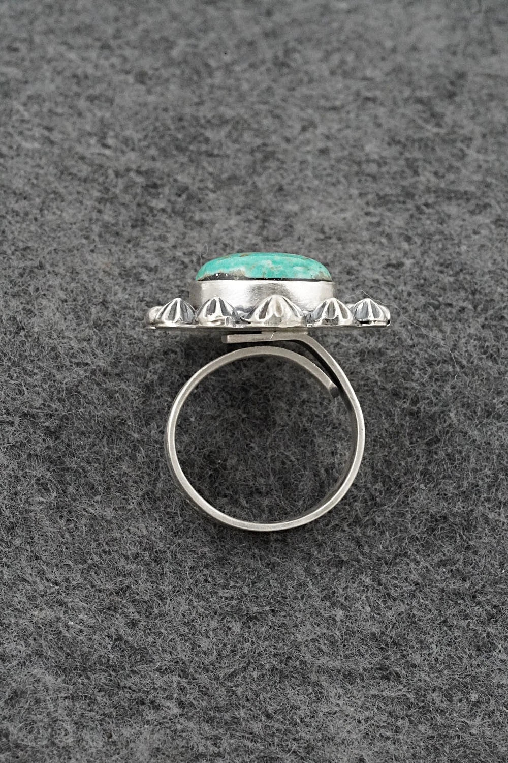 Turquoise & Sterling Silver Ring - Cordell Platero - Size Adjustable