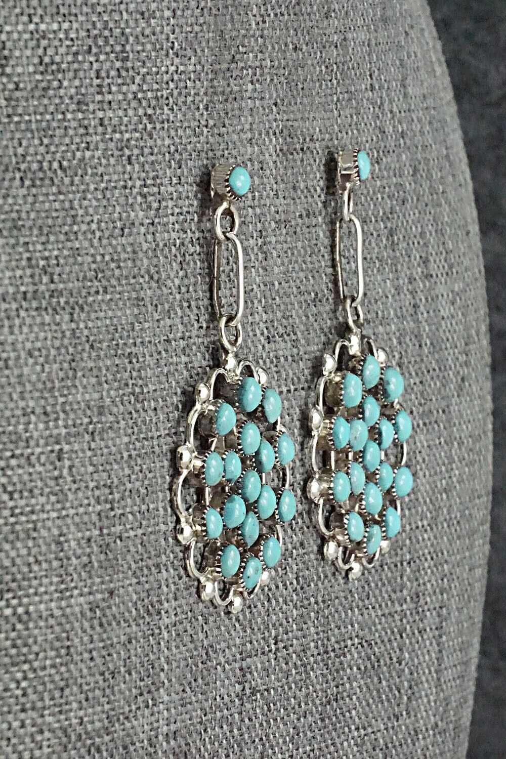 Turquoise & Sterling Silver Earrings - Yvette Kaamasee