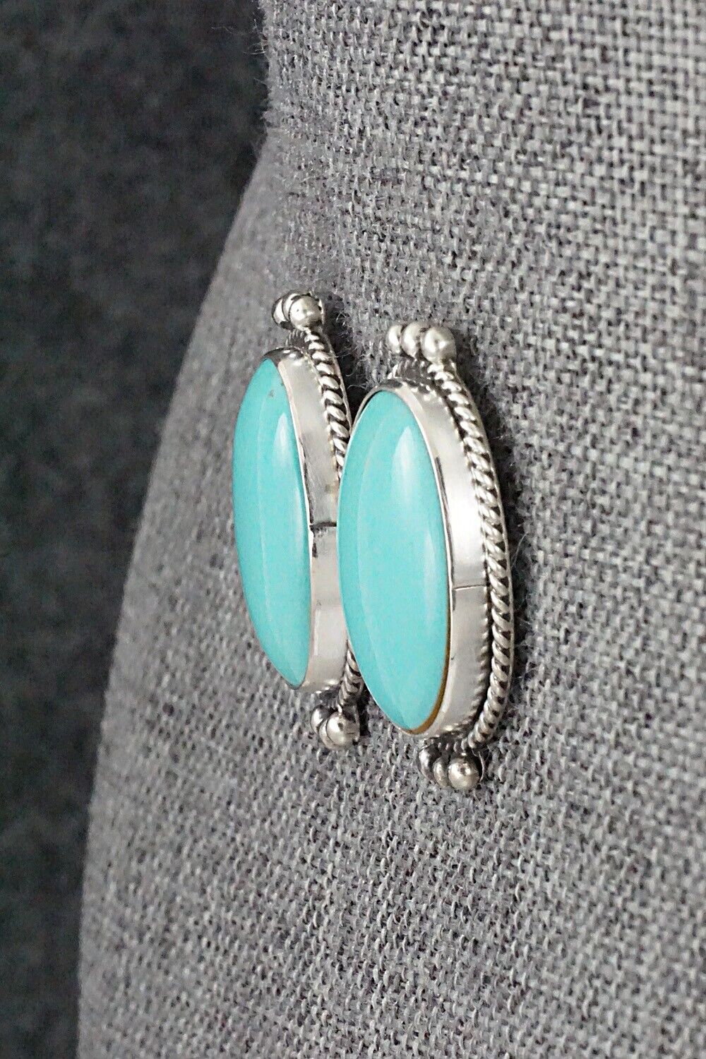 Turquoise & Sterling Silver Earrings - Rena Begay