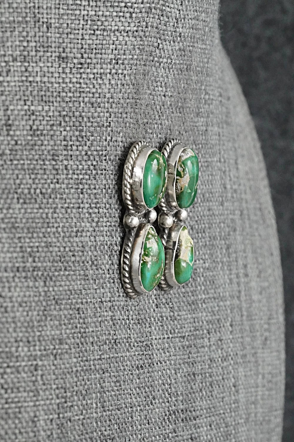 Turquoise & Sterling Silver Earrings - Eugene Gruber