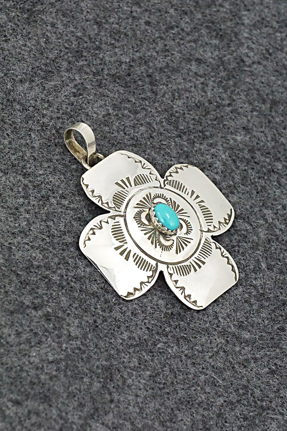 Turquoise & Sterling Silver Pendant - Bertha Begay