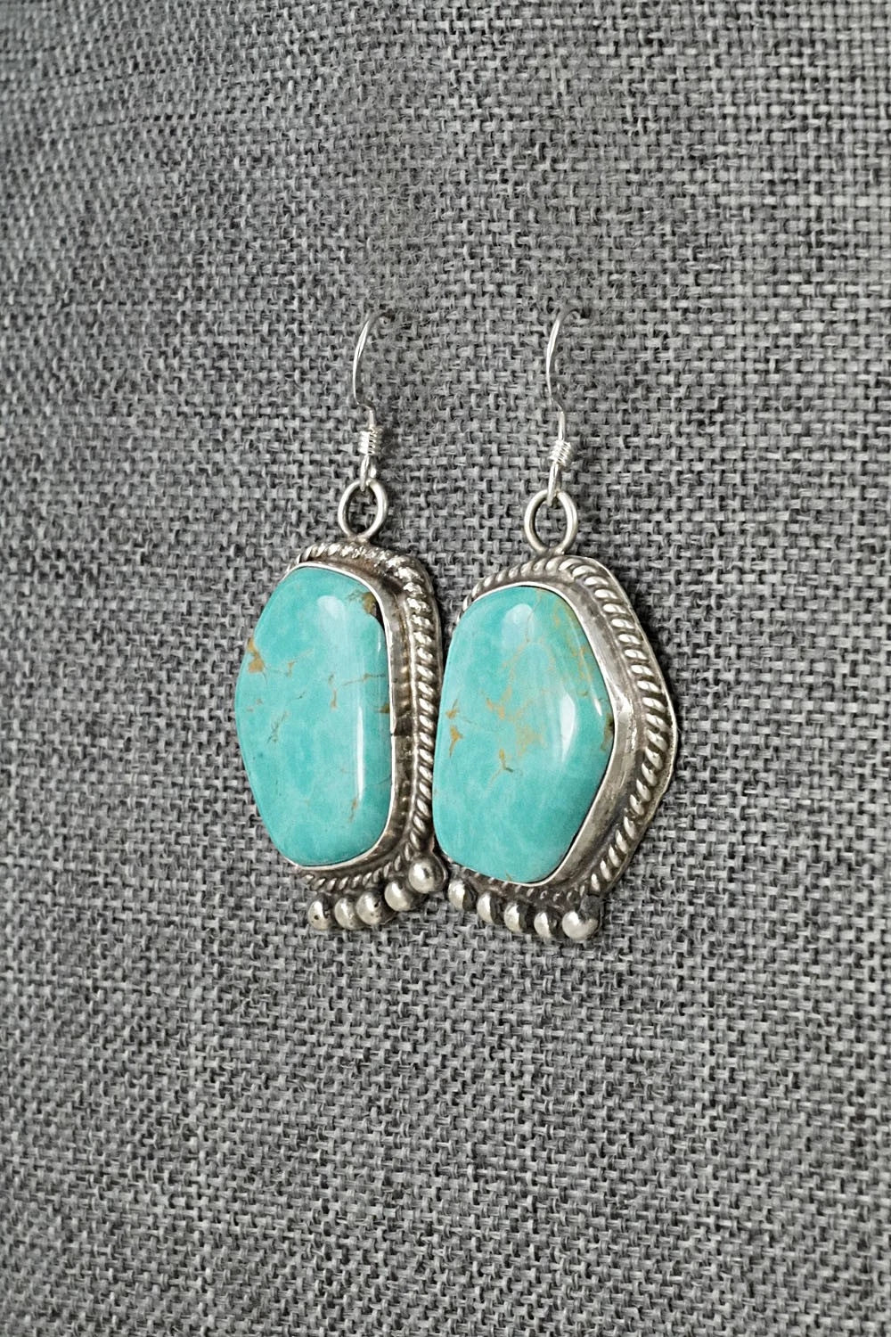 Turquoise & Sterling Silver Earrings - Leona Delgarito