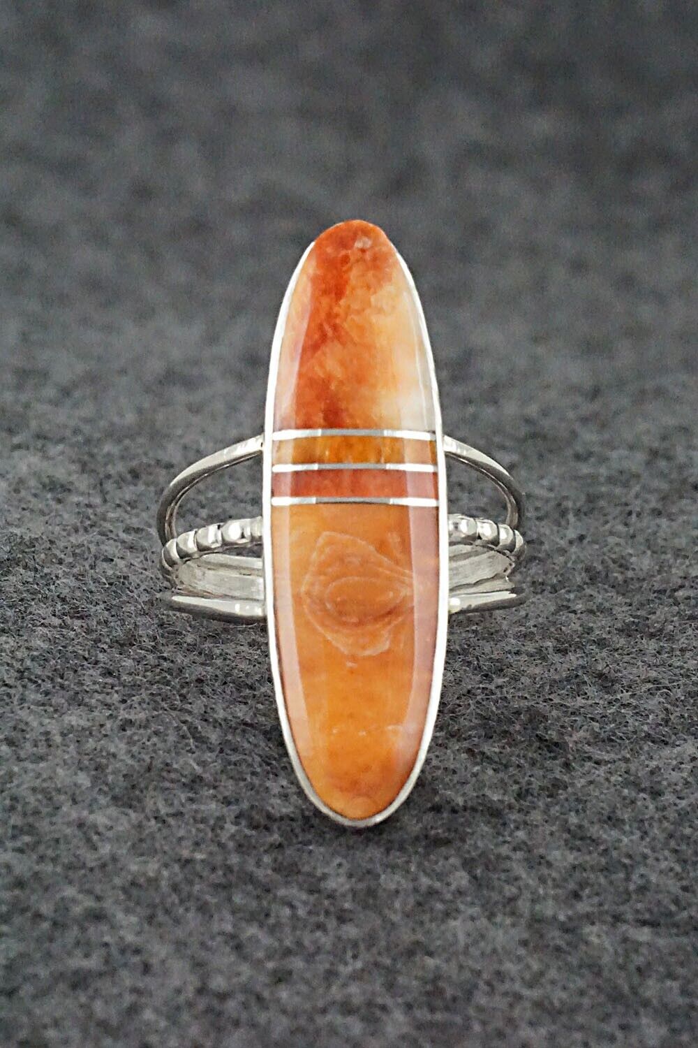 Spiny Oyster & Sterling Silver Ring - Harold Smith - Size 8.25