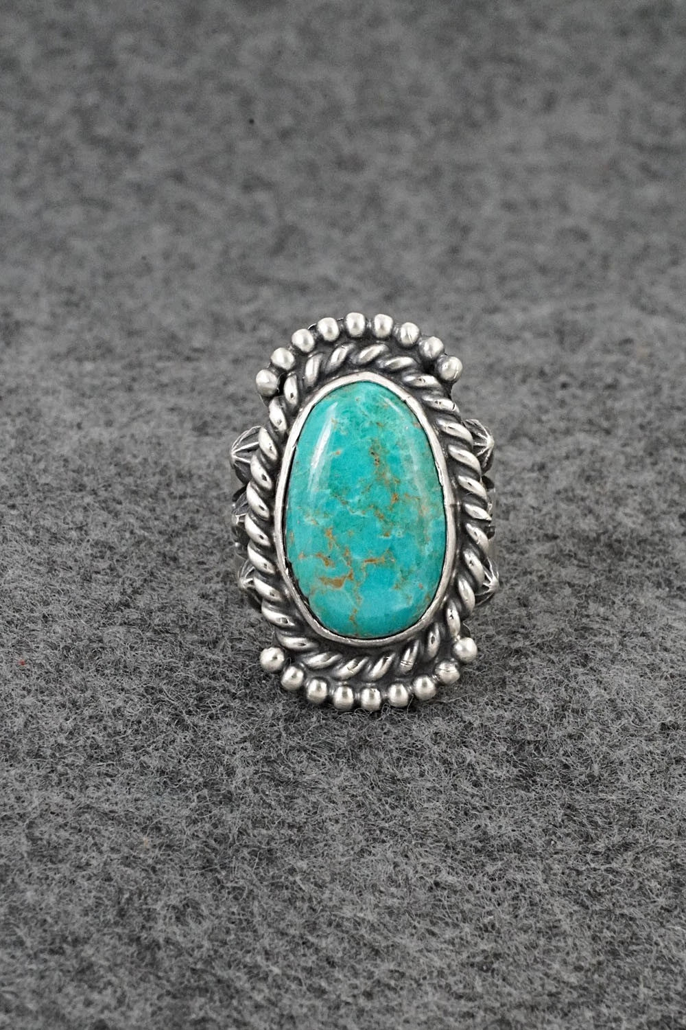 Turquoise & Sterling Silver Ring - Darrin Livingston - Size 8.5