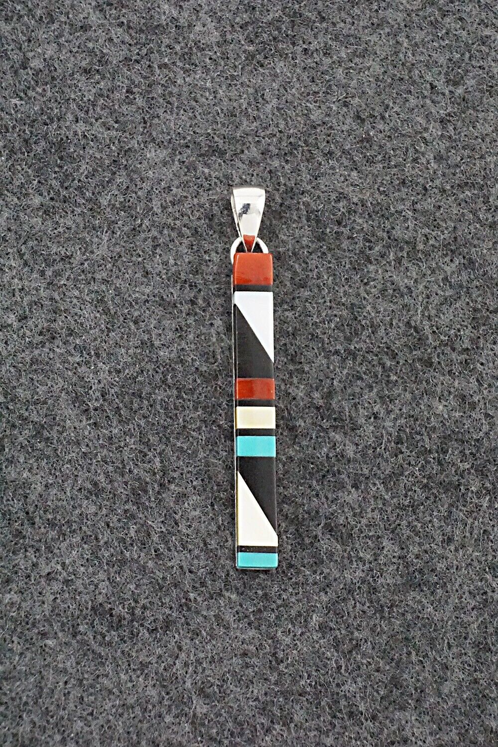 Multi Stone & Sterling Silver Pendant - Madarrel Kallestewa