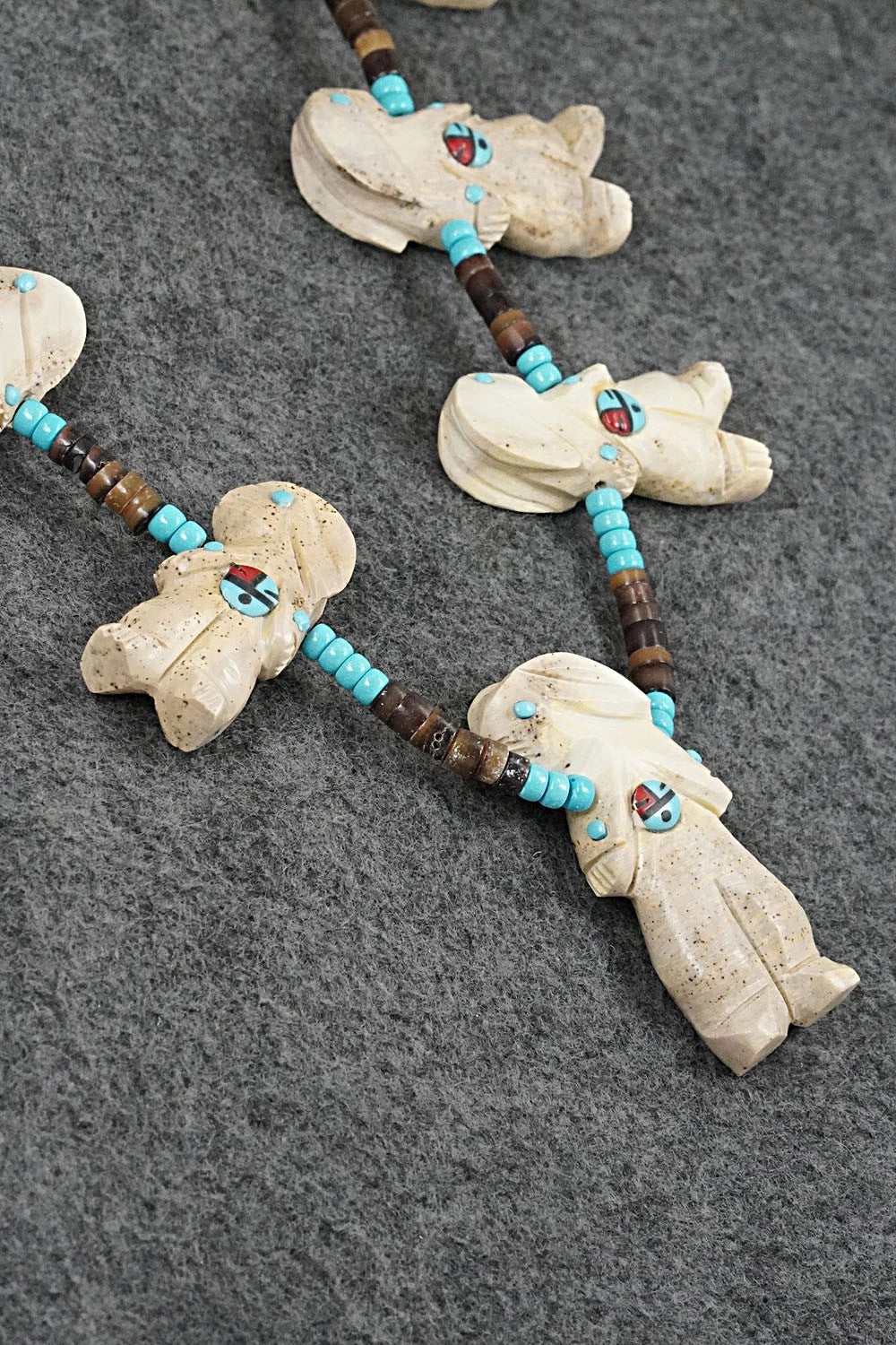 Multi-Stone Rabbit Fetish & Sterling Silver Necklace Set - Dannette Laate