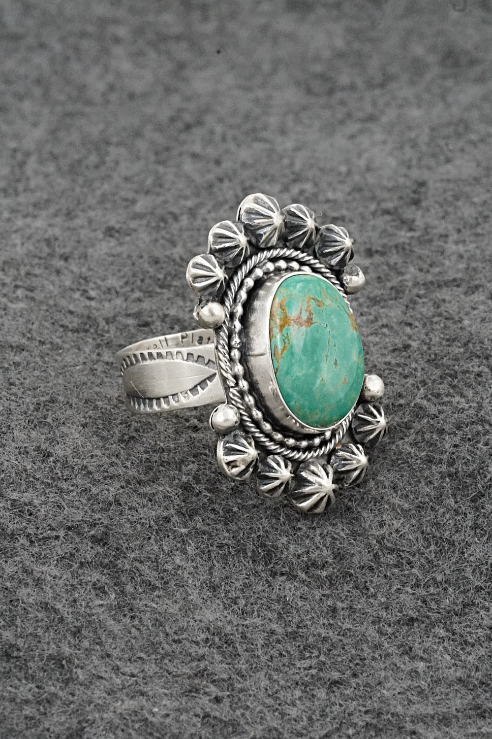 Turquoise & Sterling Silver Ring - Cordell Platero - Size Adjustable
