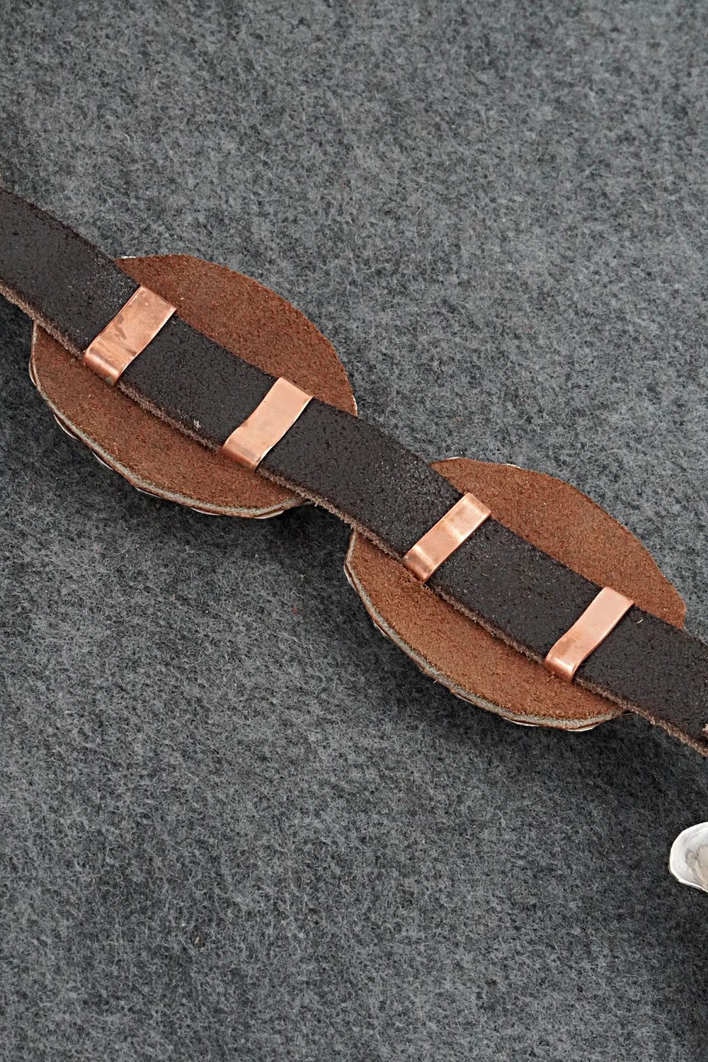 Turquoise, Sterling Silver & Leather Concho Belt - Marilyn Ramone
