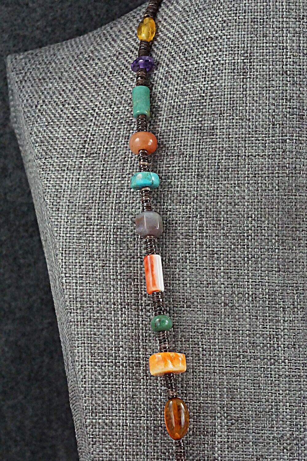 Multi-Stone and Sterling Silver Necklace - Helen Tsosie