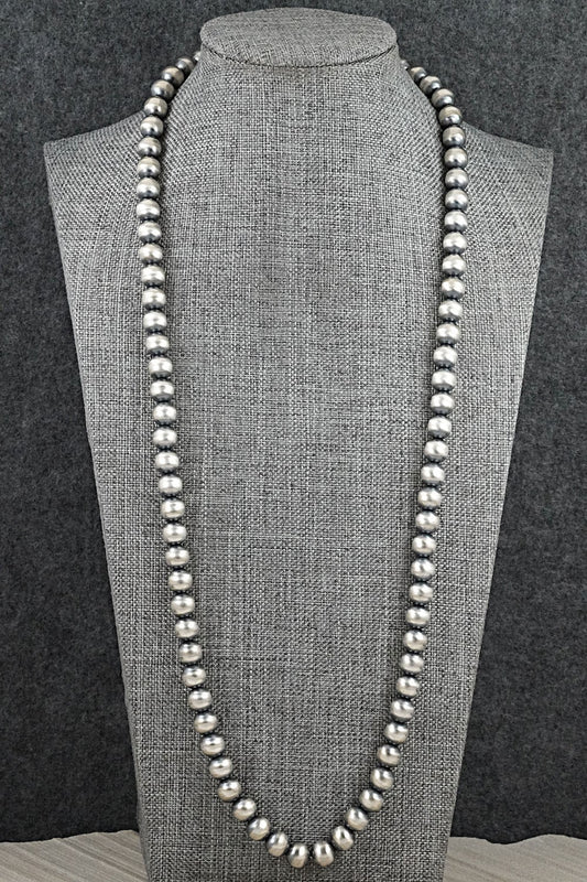 Sterling Silver Navajo Pearl Necklace 30" - Bryannen Halwood