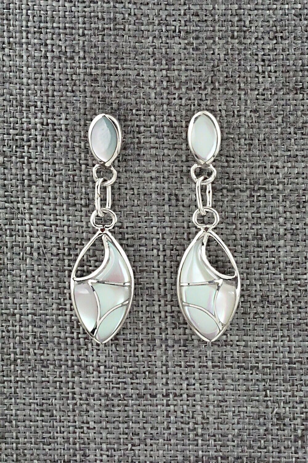 Mother of Pearl & Sterling Silver Inlay Earrings - Faye Leekya