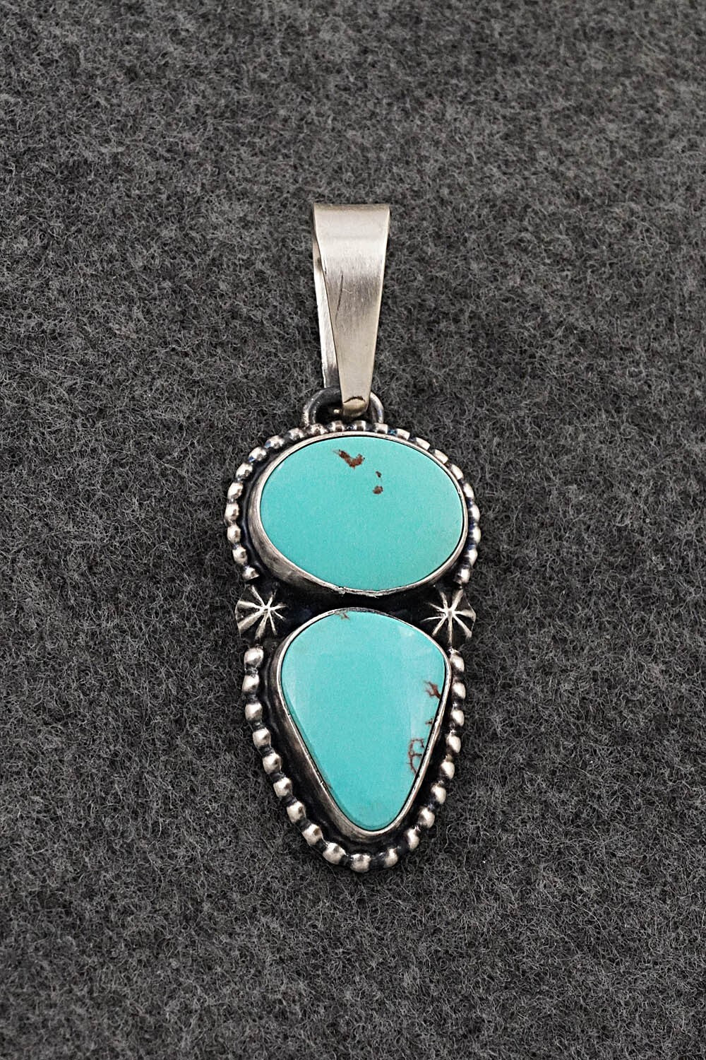 Turquoise & Sterling Silver Pendant - Darrin Livingston