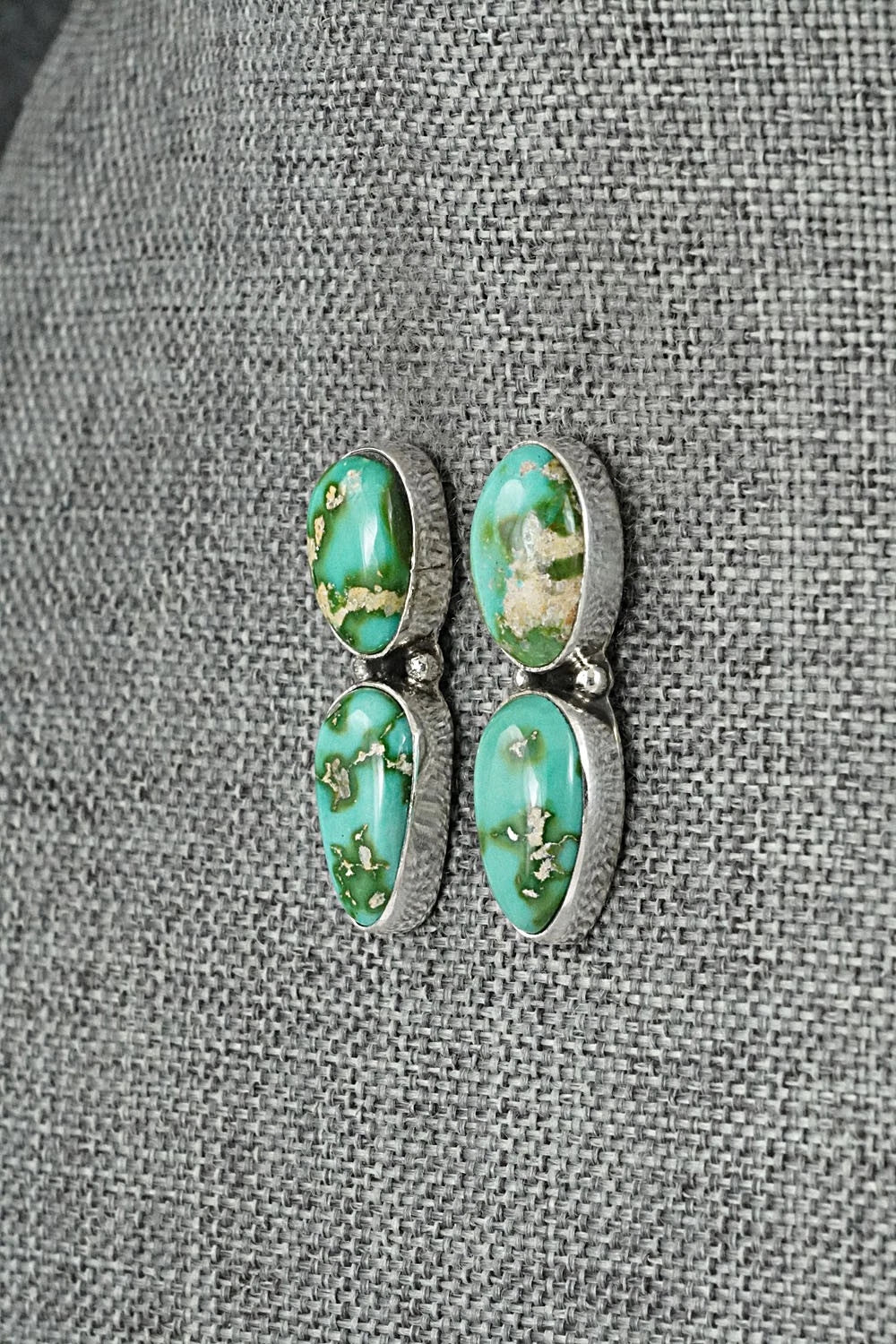 Turquoise & Sterling Silver Earrings - Rena Begay