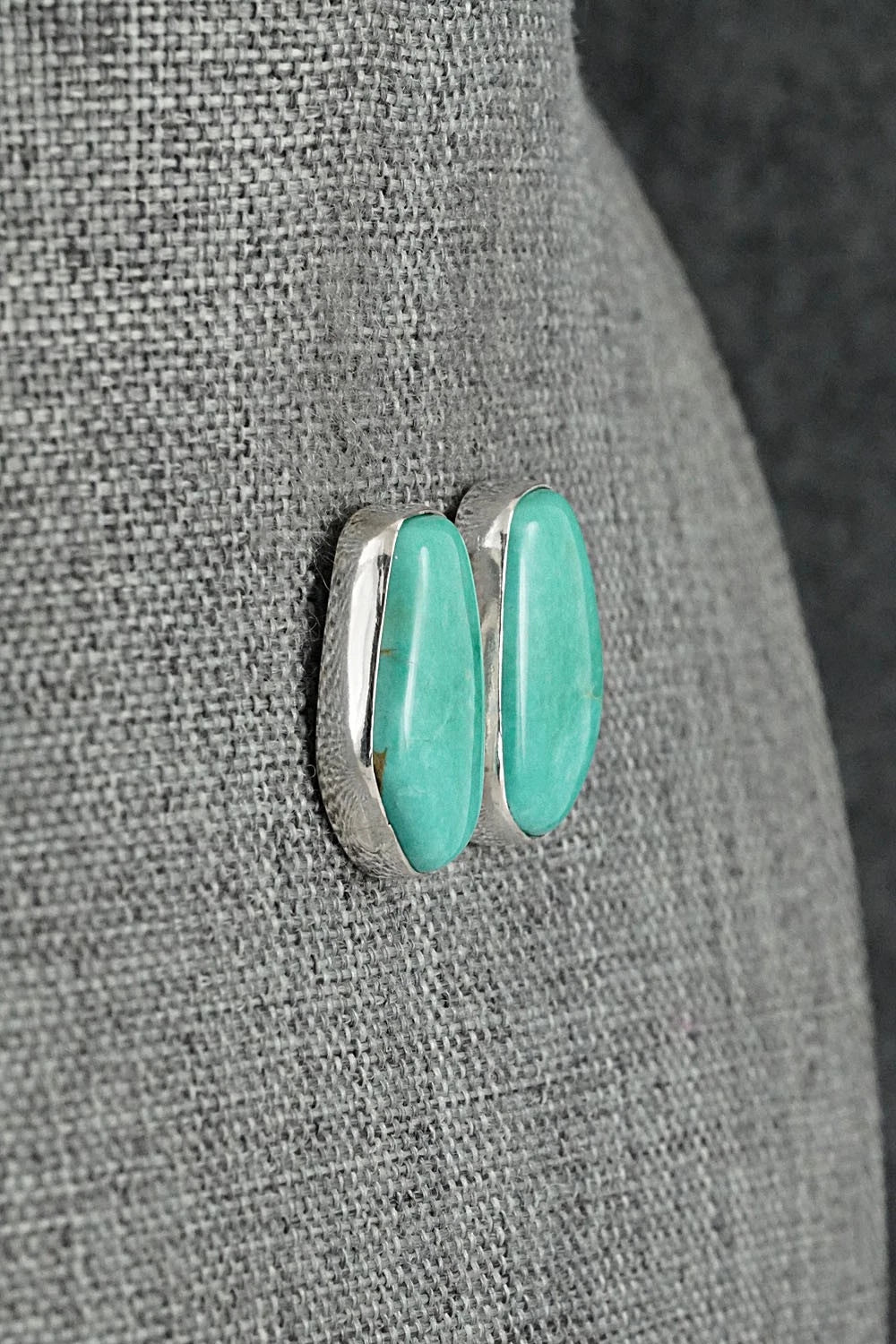 Turquoise & Sterling Silver Earrings - Eugene Gruber