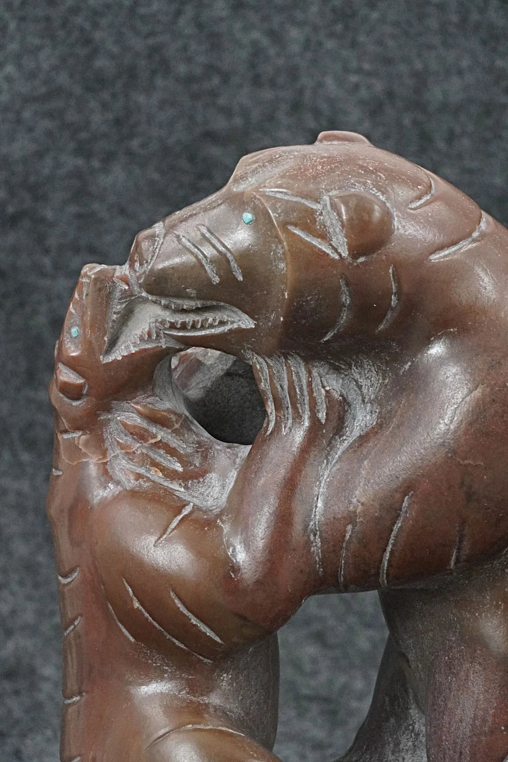 Bear & Badger Zuni Fetish Carving - Terrance Panteah