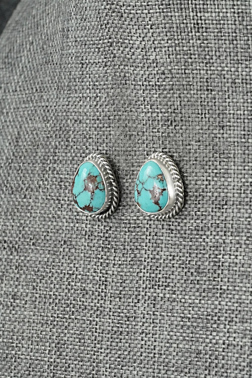Turquoise & Sterling Silver Earrings - Eugene Gruber