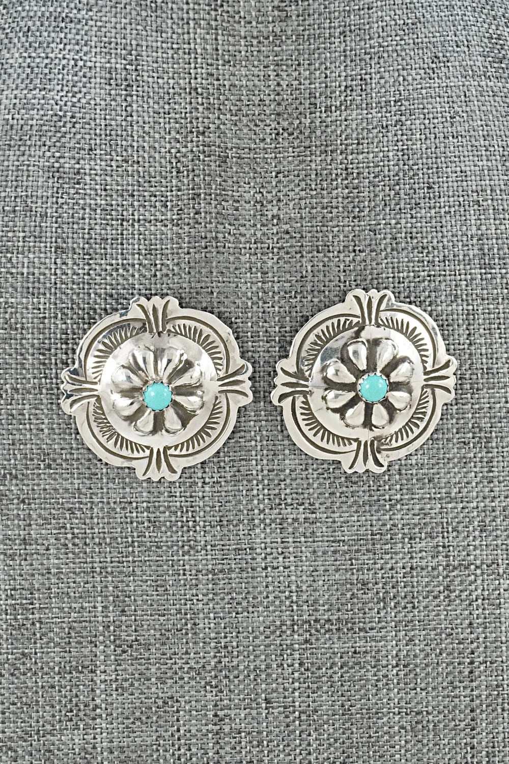 Turquoise & Sterling Silver Earrings - Charlotte Blackgoat
