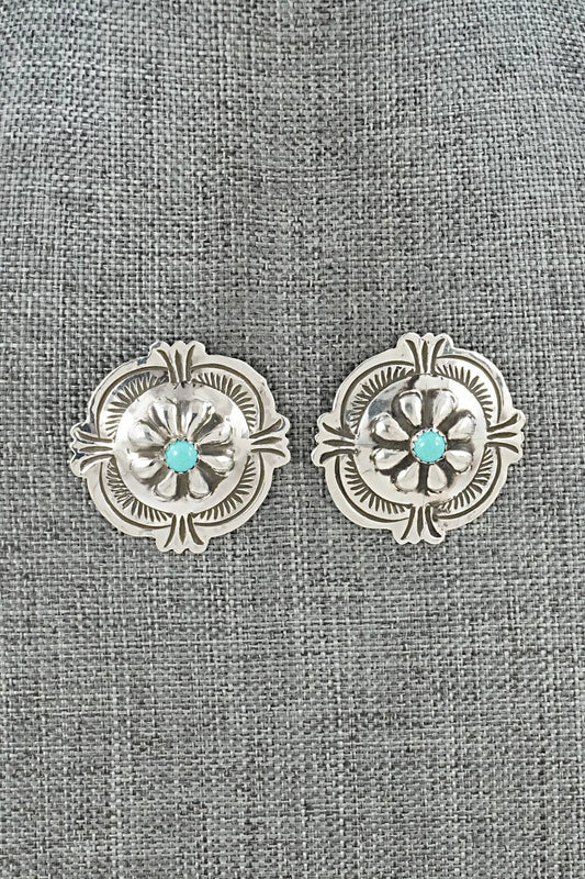 Turquoise & Sterling Silver Earrings - Charlotte Blackgoat