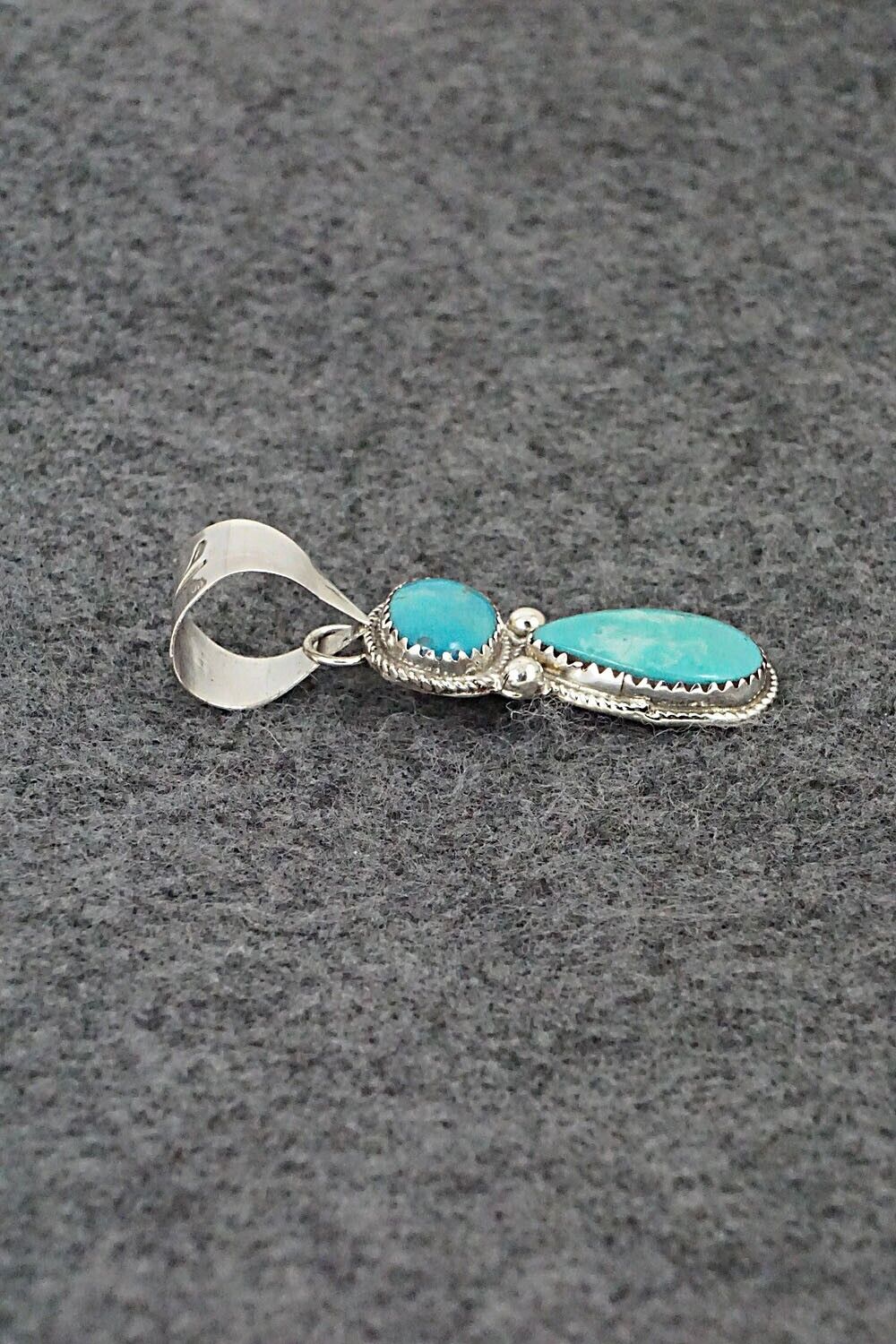 Turquoise & Sterling Silver Pendant - Ernest Hawthorne
