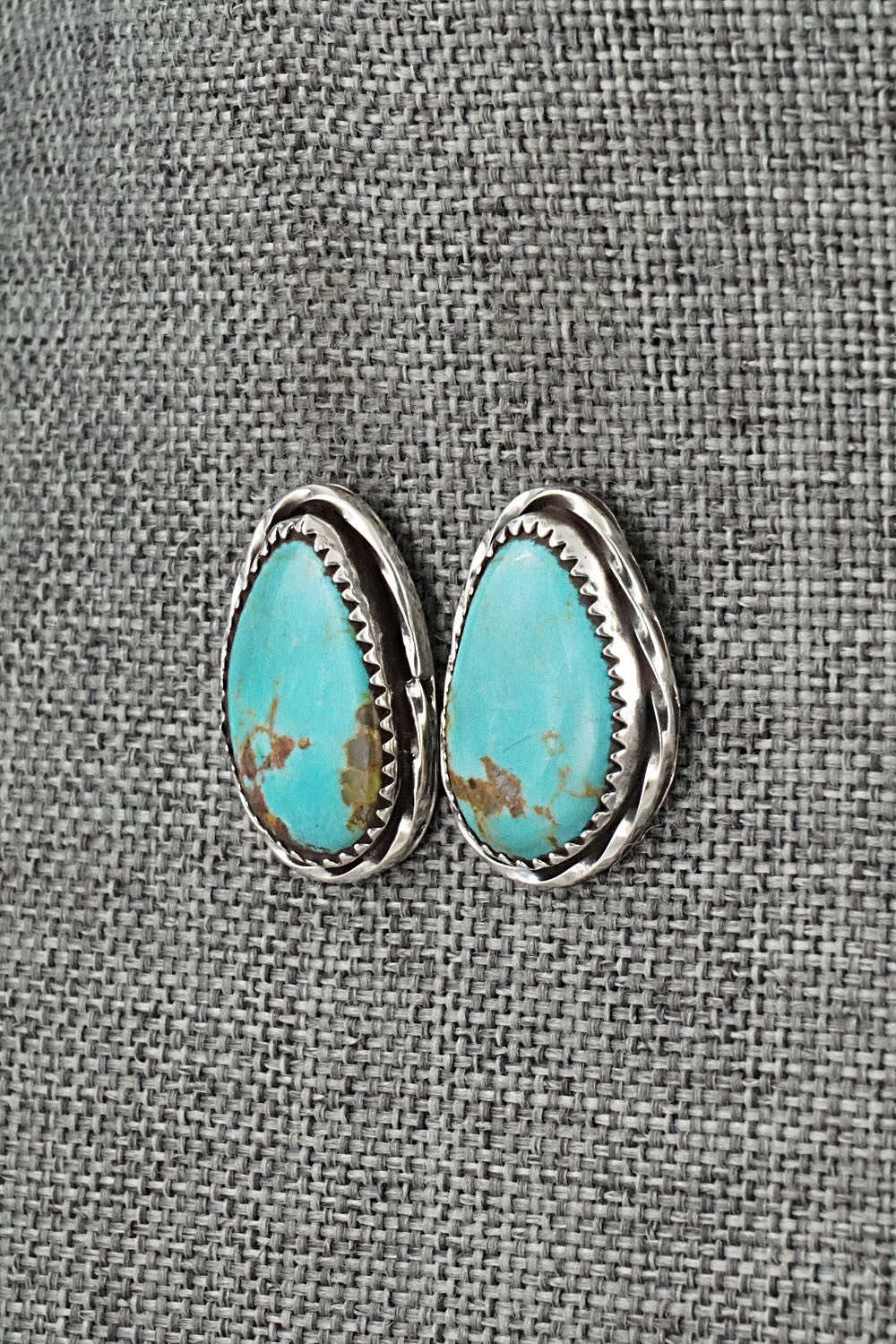 Turquoise & Sterling Silver Earrings - Ernest Hawthorne