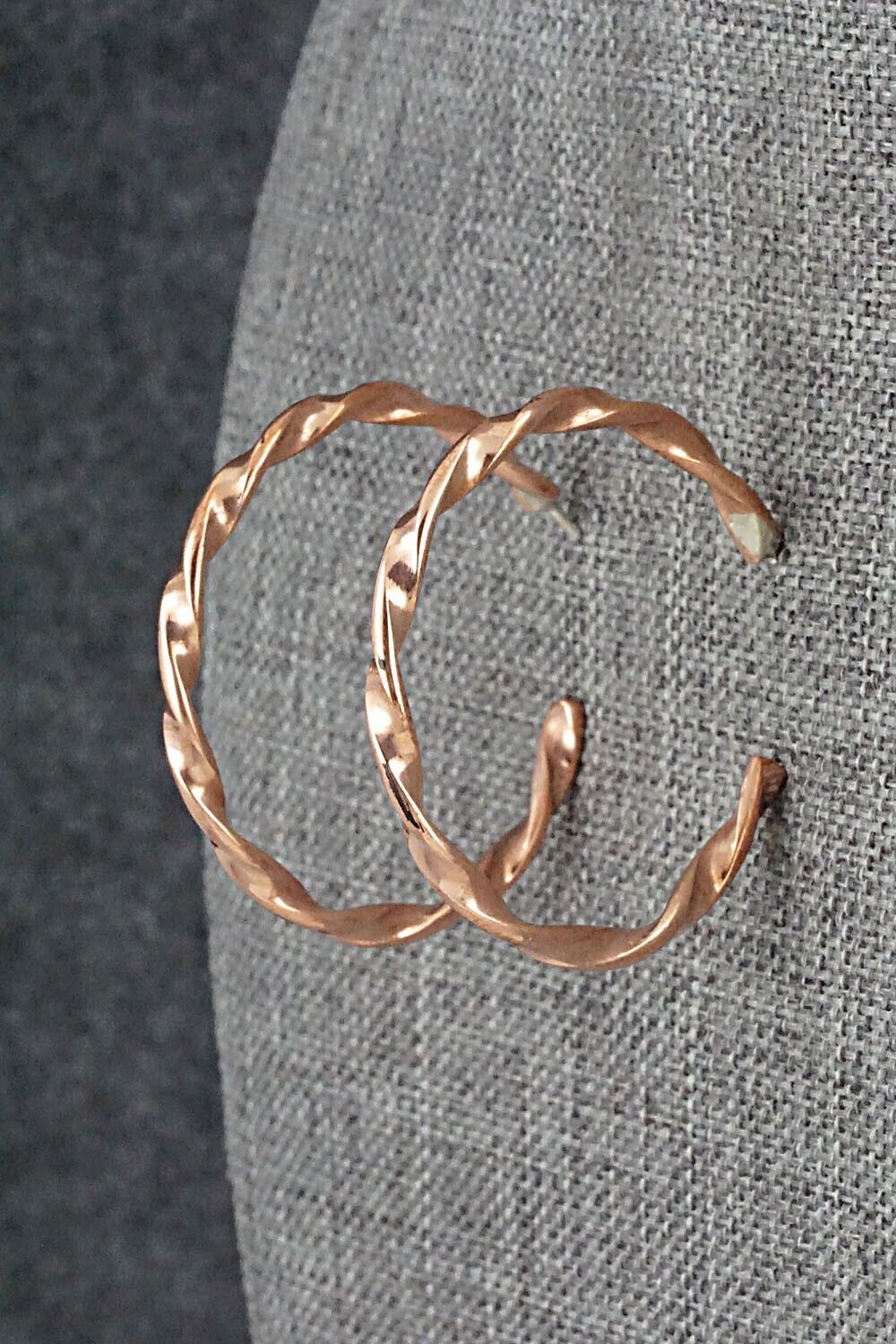 Copper Hoop Earrings - Elaine Tahe