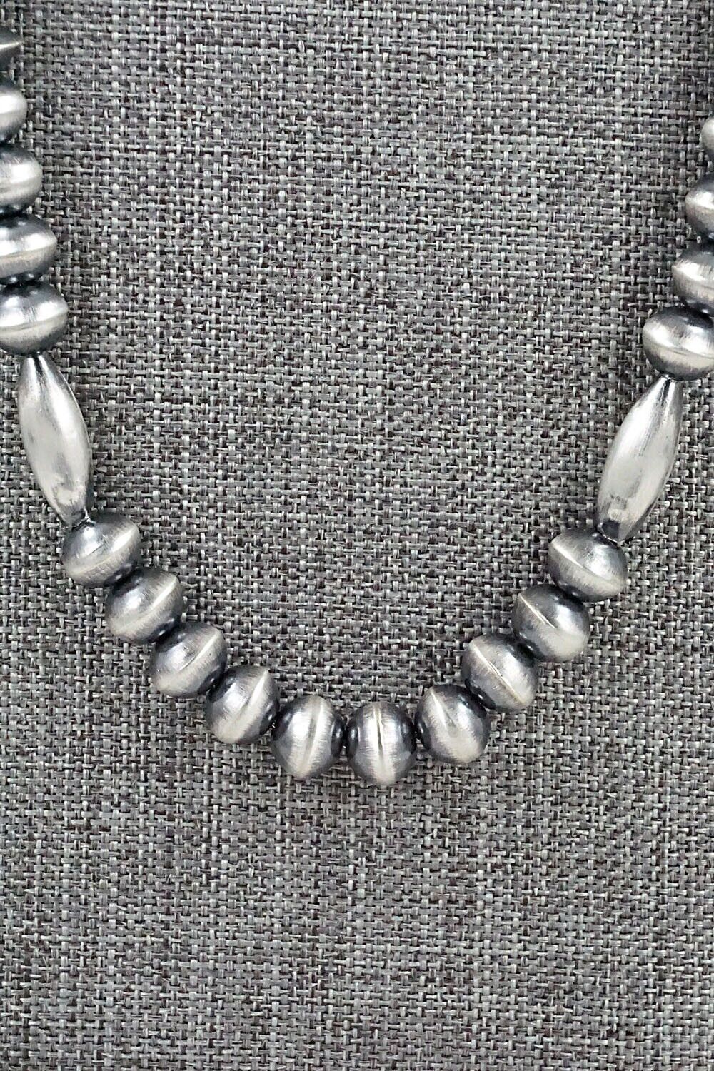 Sterling Silver Navajo Pearl Necklace 24" - Tonisha Haley