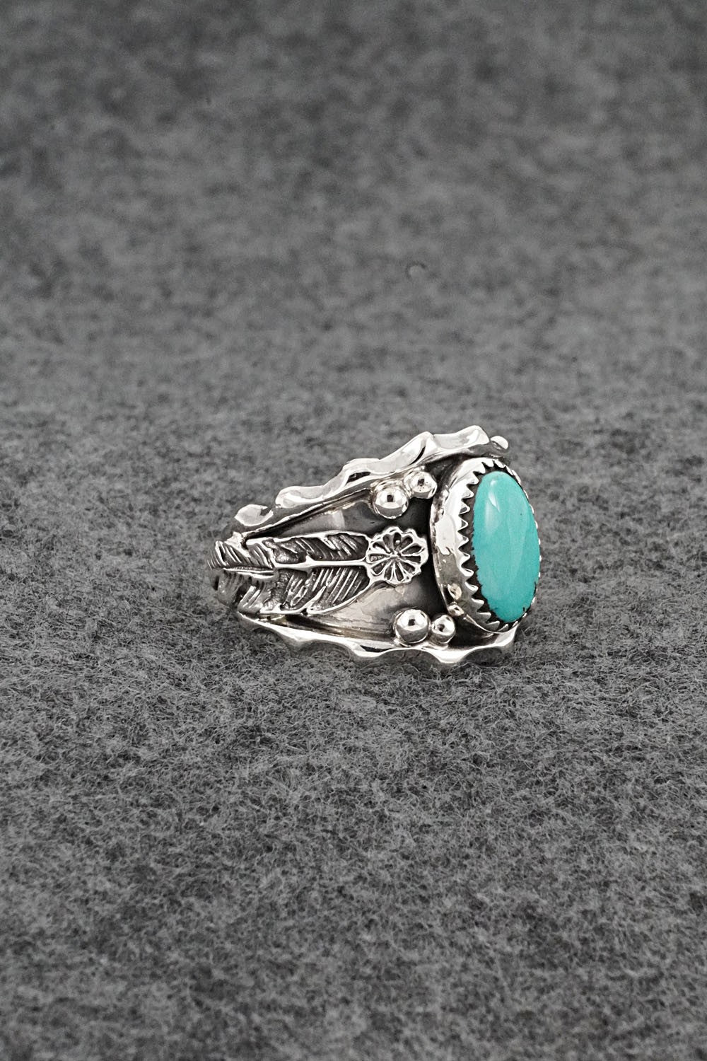 Turquoise & Sterling Silver Ring - Genevieve Francisco - Size 8.5