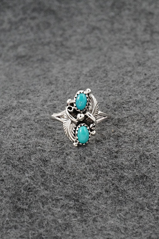 Turquoise and Sterling Silver Ring - Judy Largo - Size 7