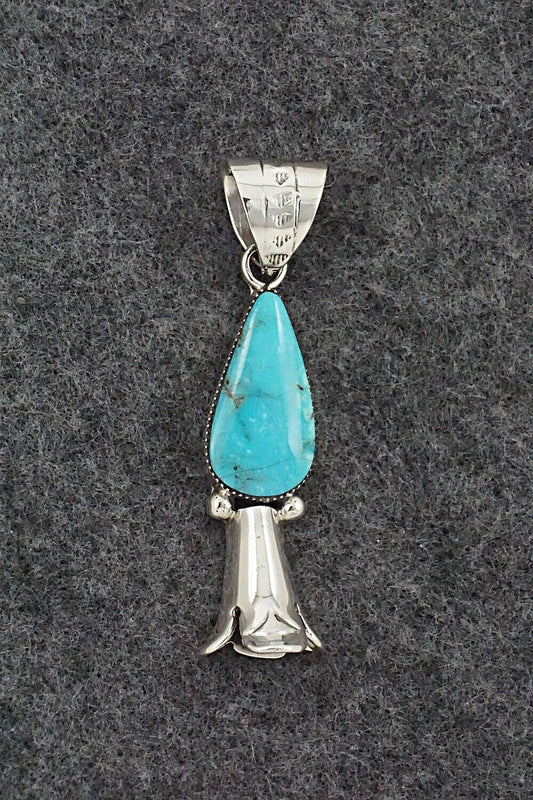 Turquoise & Sterling Silver Blossom Pendant - Dorothy Lee