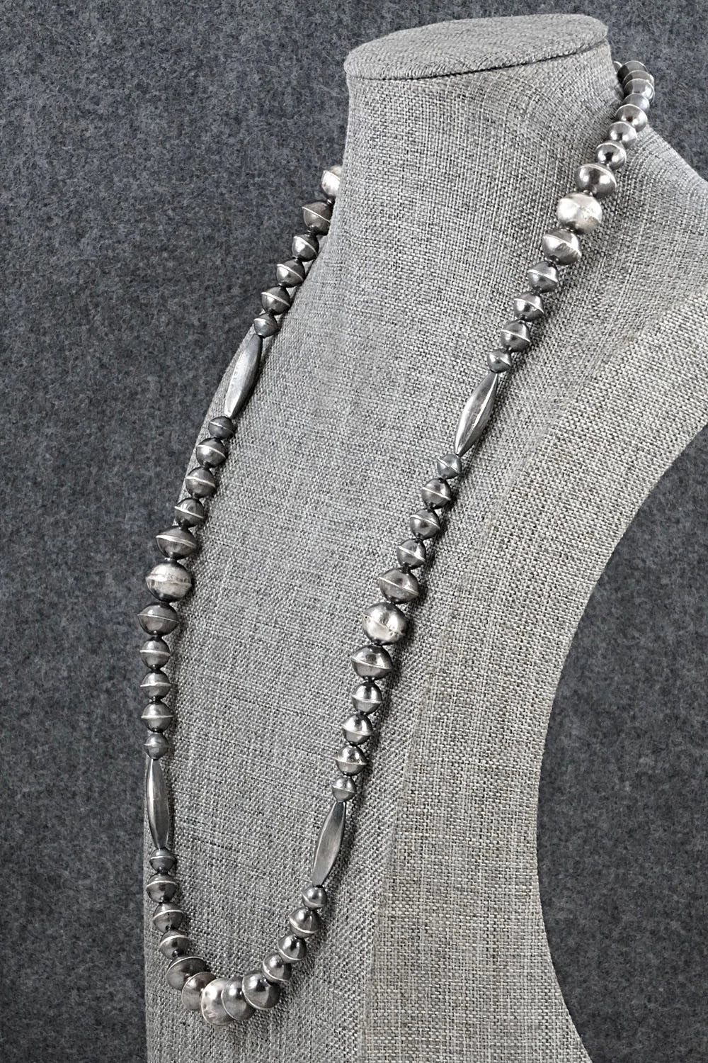 Sterling Silver Navajo Pearl Necklace 24" - Vintage