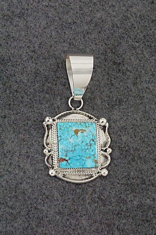 Turquoise and Sterling Silver Pendant - Leslie Nez