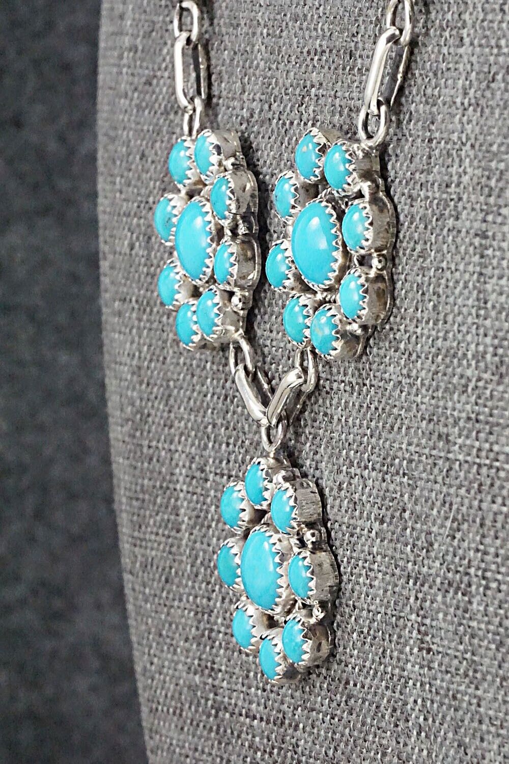 Turquoise & Sterling Silver Necklace and Earrings Set - Anna Spencer