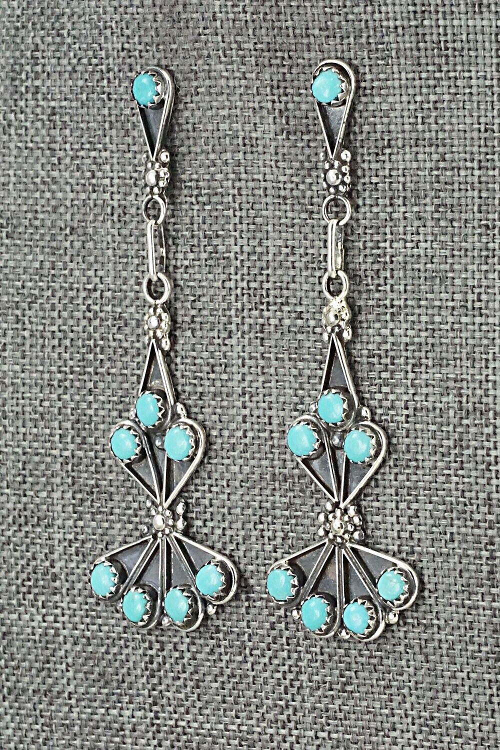 Turquoise & Sterling Silver Earrings - Vivianita Booqua