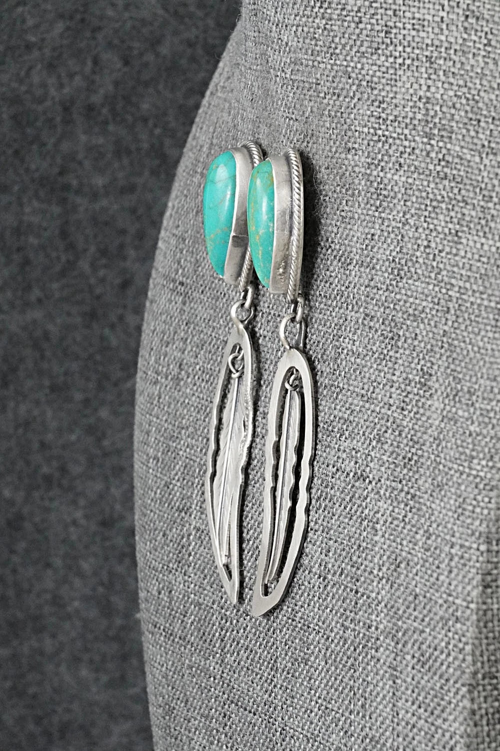 Turquoise & Sterling Silver Earrings - Darrin Livingston