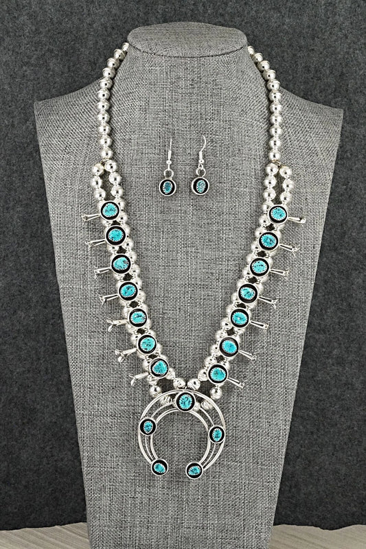 Turquoise & Sterling Silver Squash Blossom Set - Phil Garcia