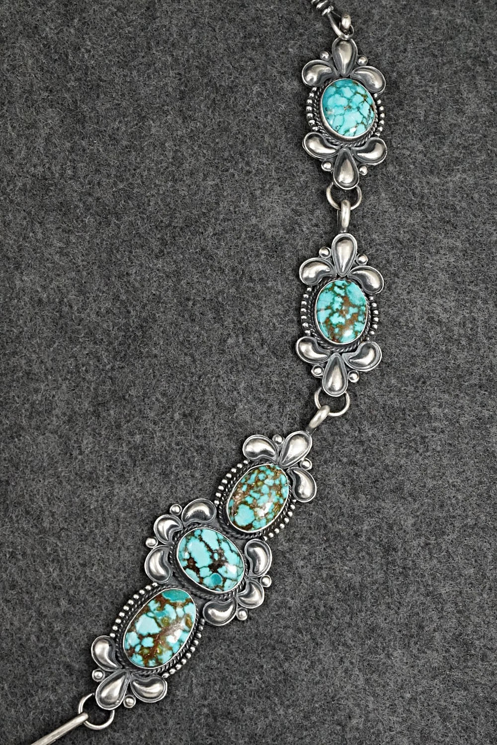 Turquoise & Sterling Silver Necklace and Earrings Set - Derrick Gordon
