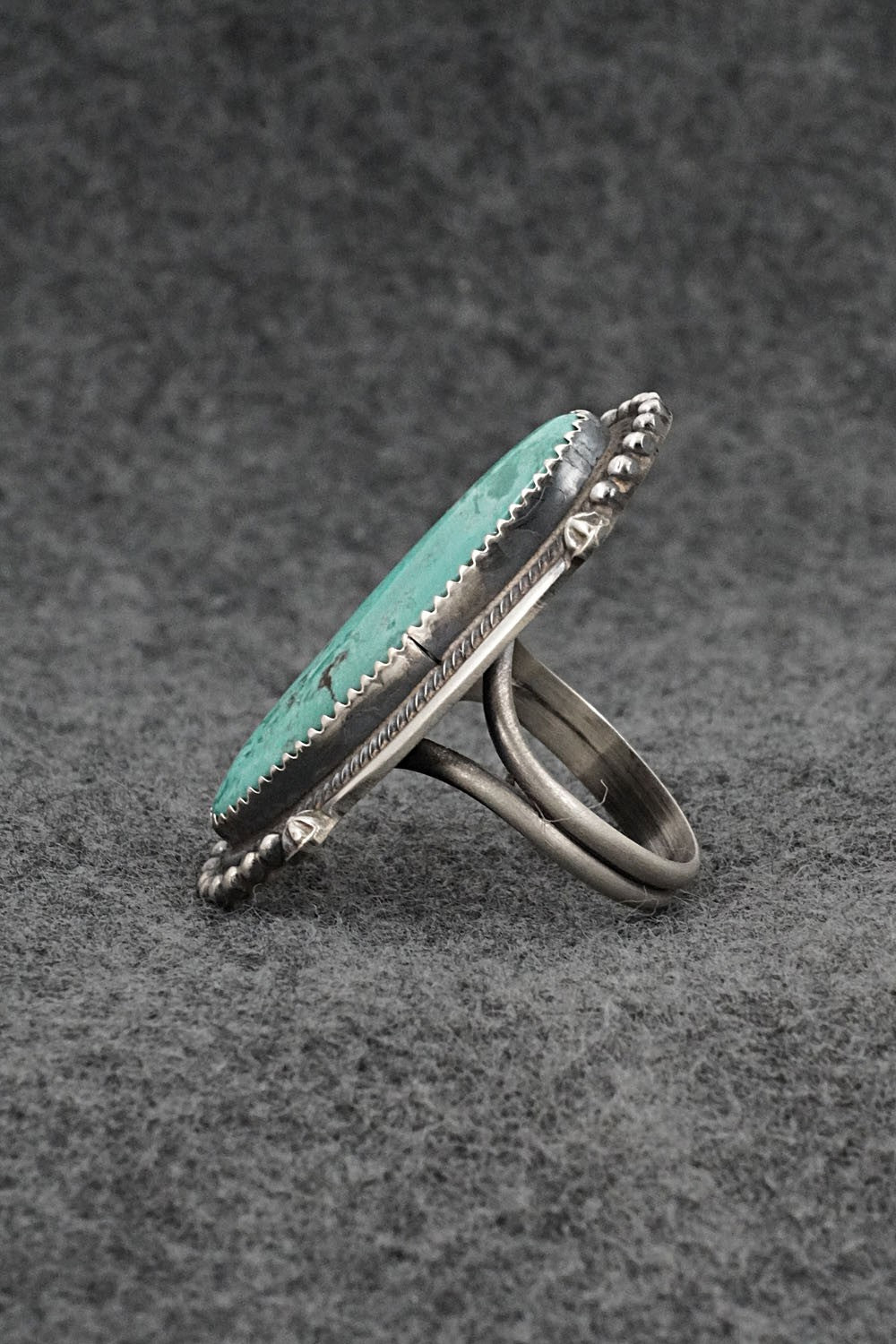 Turquoise & Sterling Silver Ring - Leslie Nez - Size 10