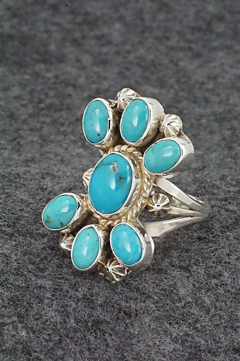 Turquoise & Sterling Silver Ring - Roberta Begay - Size 7.5
