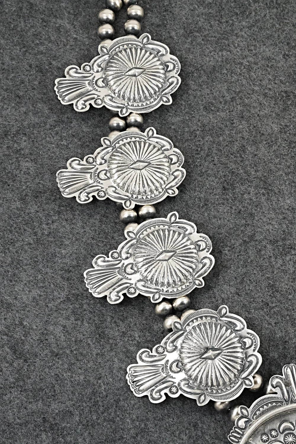 Sterling Silver Squash Blossom Necklace - Terry Charlie